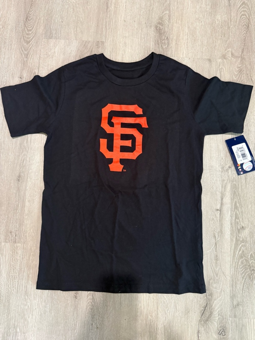 San Francisco Giants Black T-Shirt with Orange SF Logo Youth Large 14-16